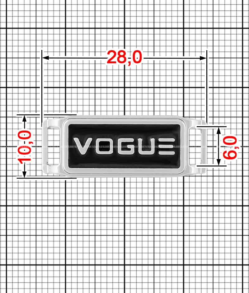 Підшнурівок з емаллю K.FM-446-Vogue