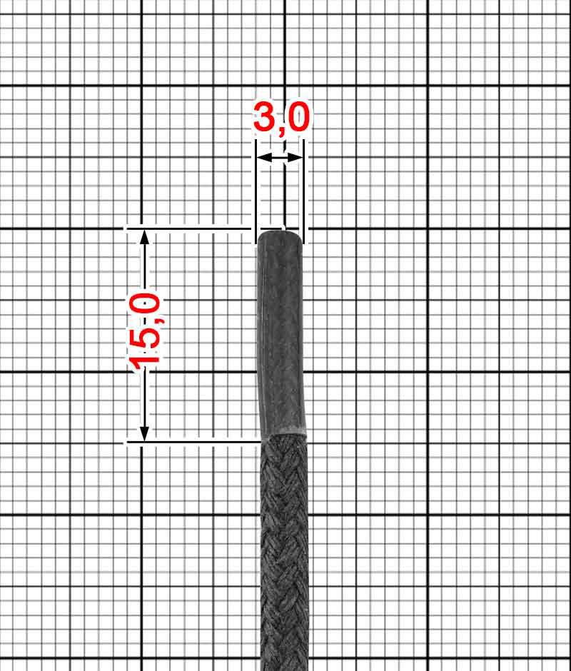 Rope shoelace waxed 3 mm