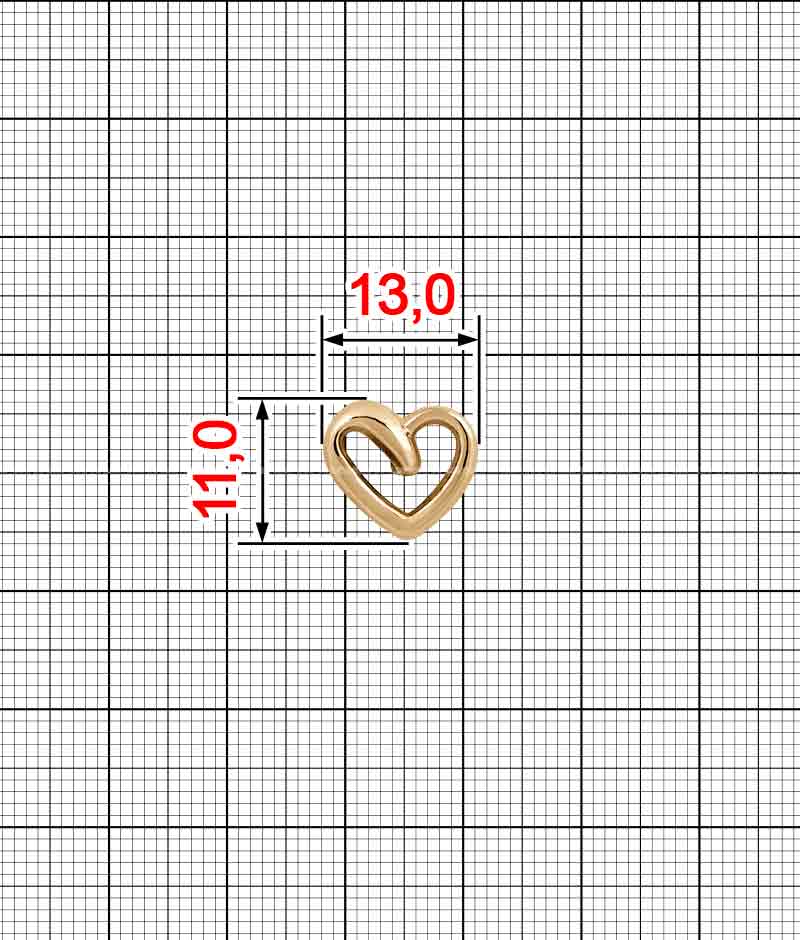 Ґудзик серце K.FM-4134-13