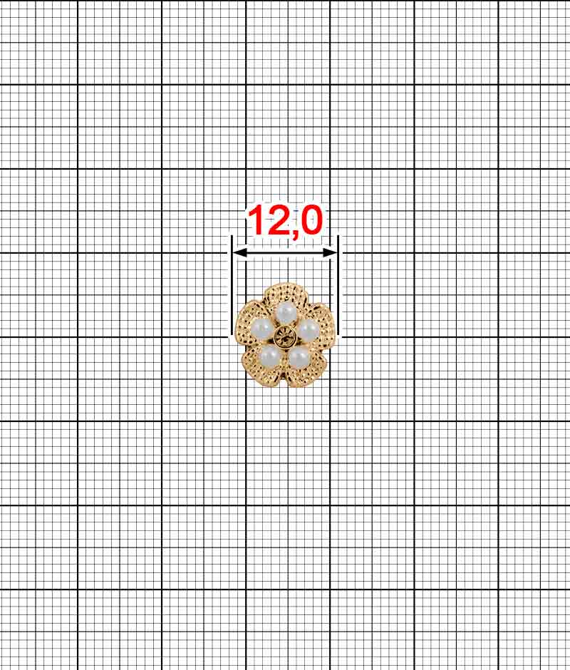 Ґудзик з перлами K.FM-4137-12,5