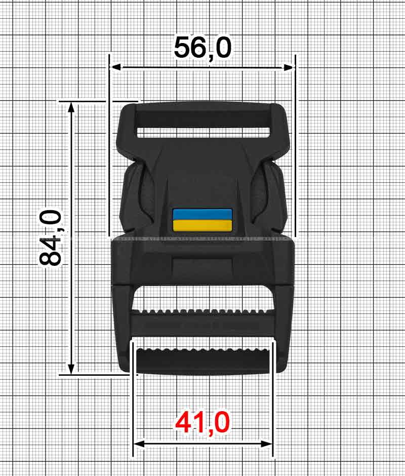 Military buckle АRТ 40 mm A.FP-2230-V+A.FV-1196+A.FP-2230-N