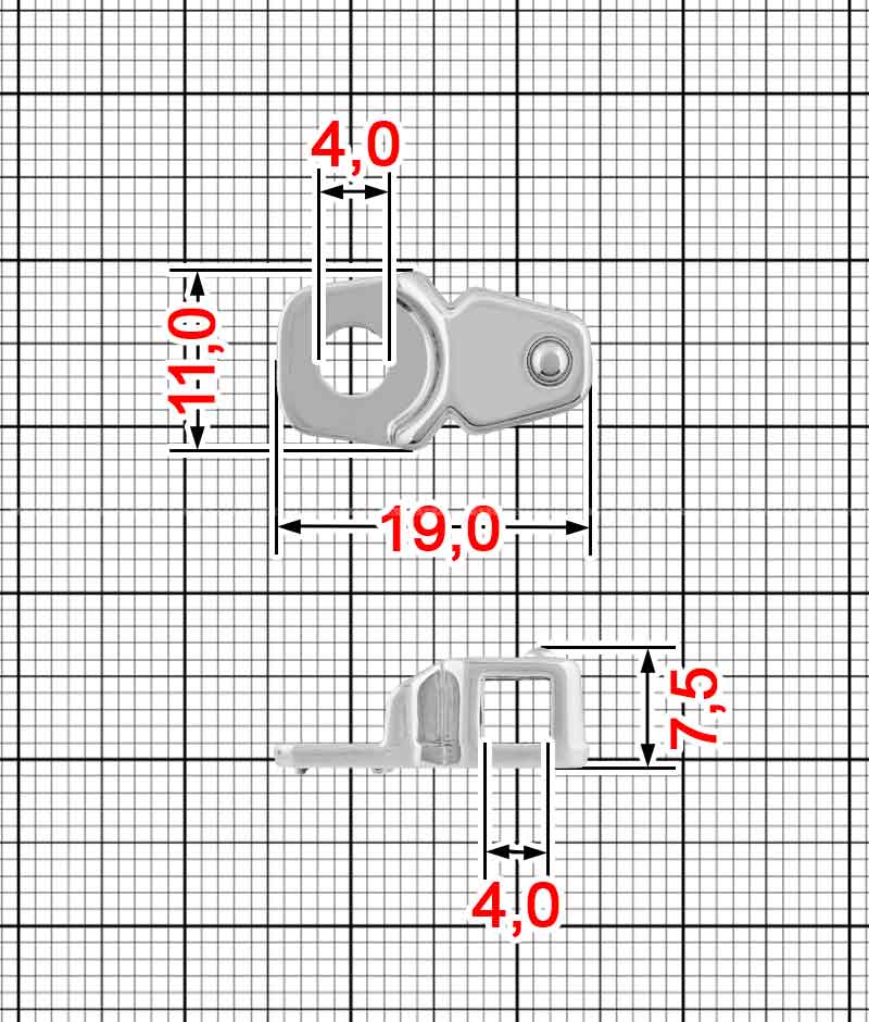 Петля обувная A.GM-0052