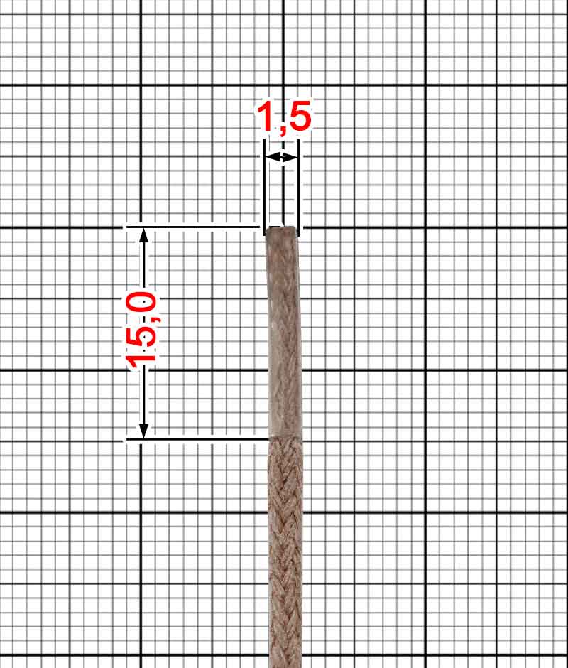 Round shoelace waxed 1.5 mm