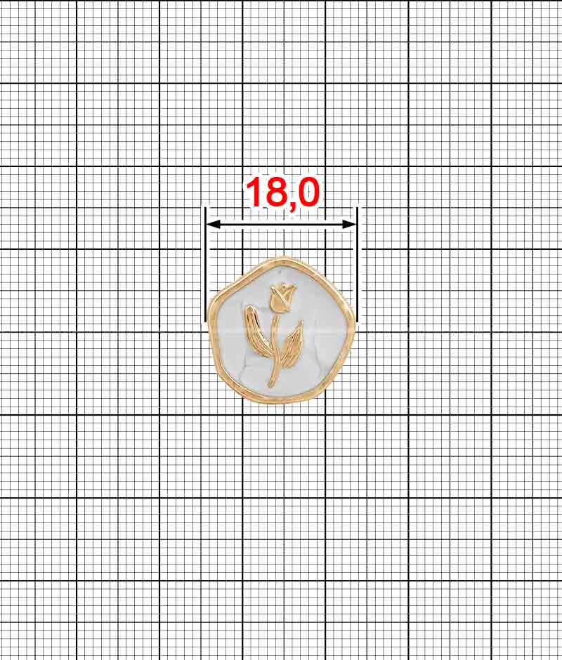 Ґудзик з емаллю K.FM-4175-18
