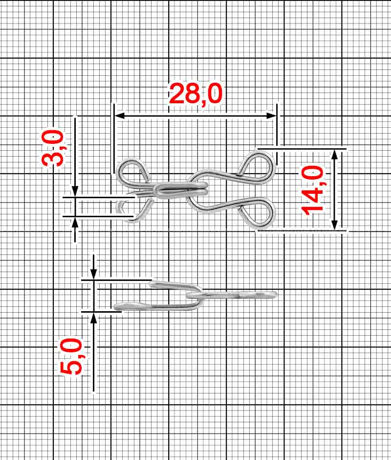 Крючок пришивной одежный K.GB-0114-2:1+2:2 комплект