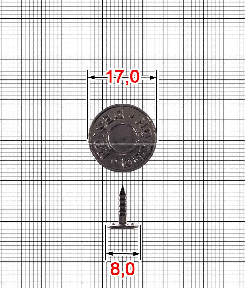 Гудзик джинсовий K.FM-3886-Design комплект
