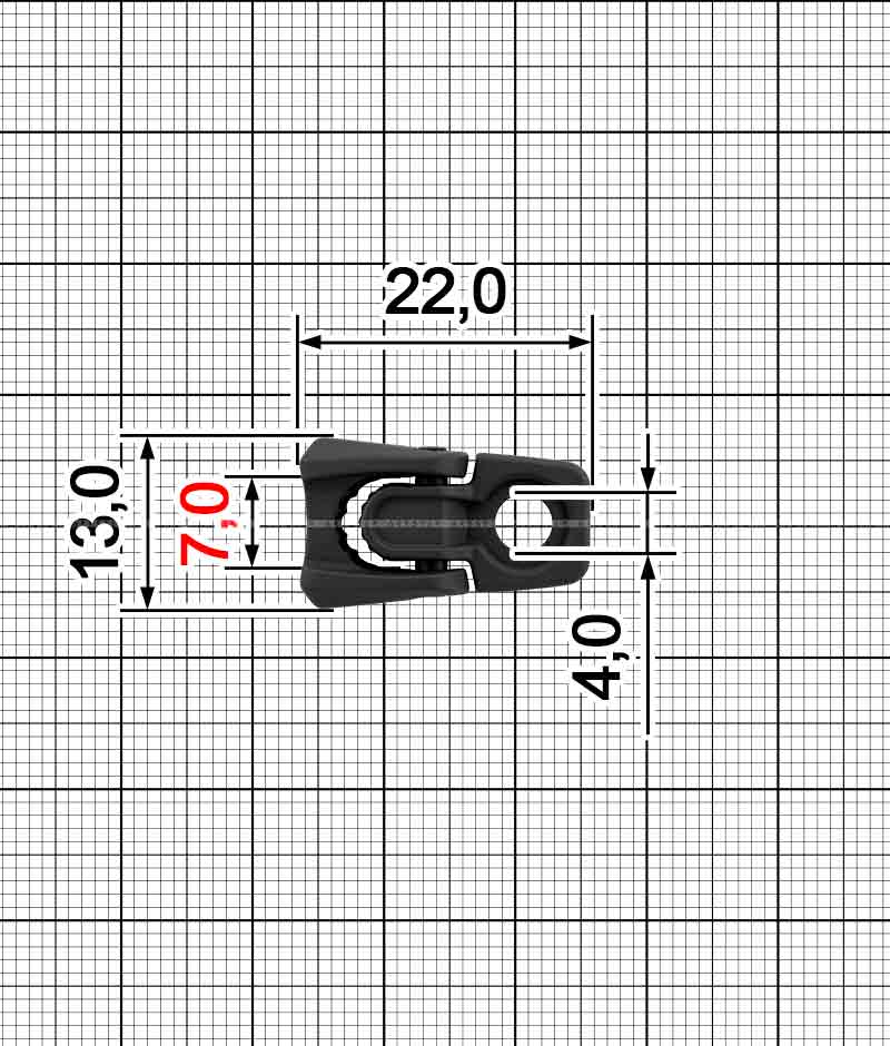 Петля взуттєва з фіксацією шнурка A.GM-0119