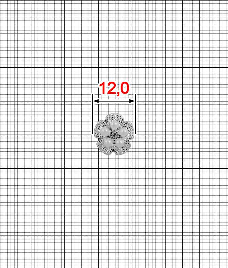 Ґудзик з перлами K.FM-4137-12,5