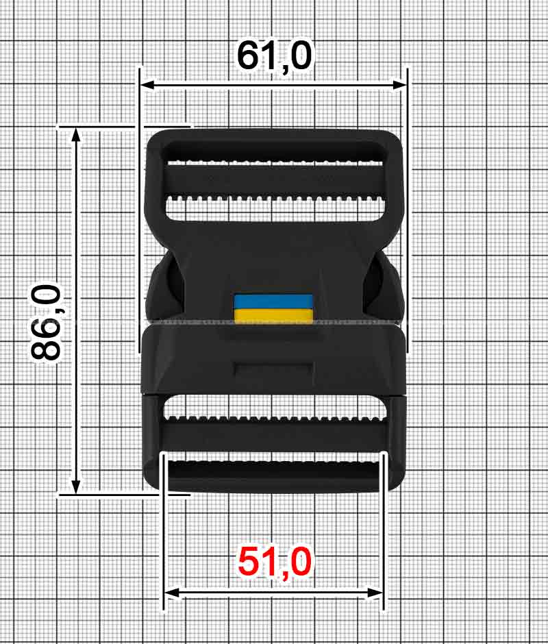 Фастекс АРТ 50 мм із вставкою A.FP-2235-V+A.FV-1196+A.FP-2250-N