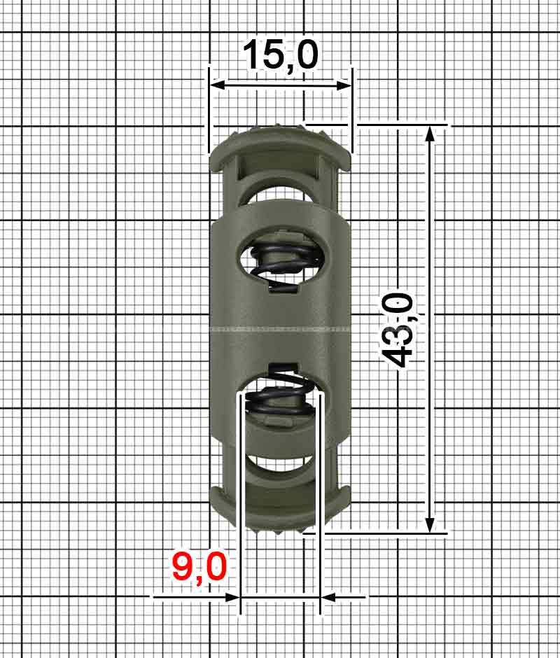 Фіксатор шнурка на два отвори A.FP-840B/2+A.FP-840A