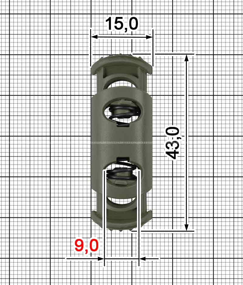 Lace fastener 2 holes АRТ A.FP-840B/2+A.FP-840A