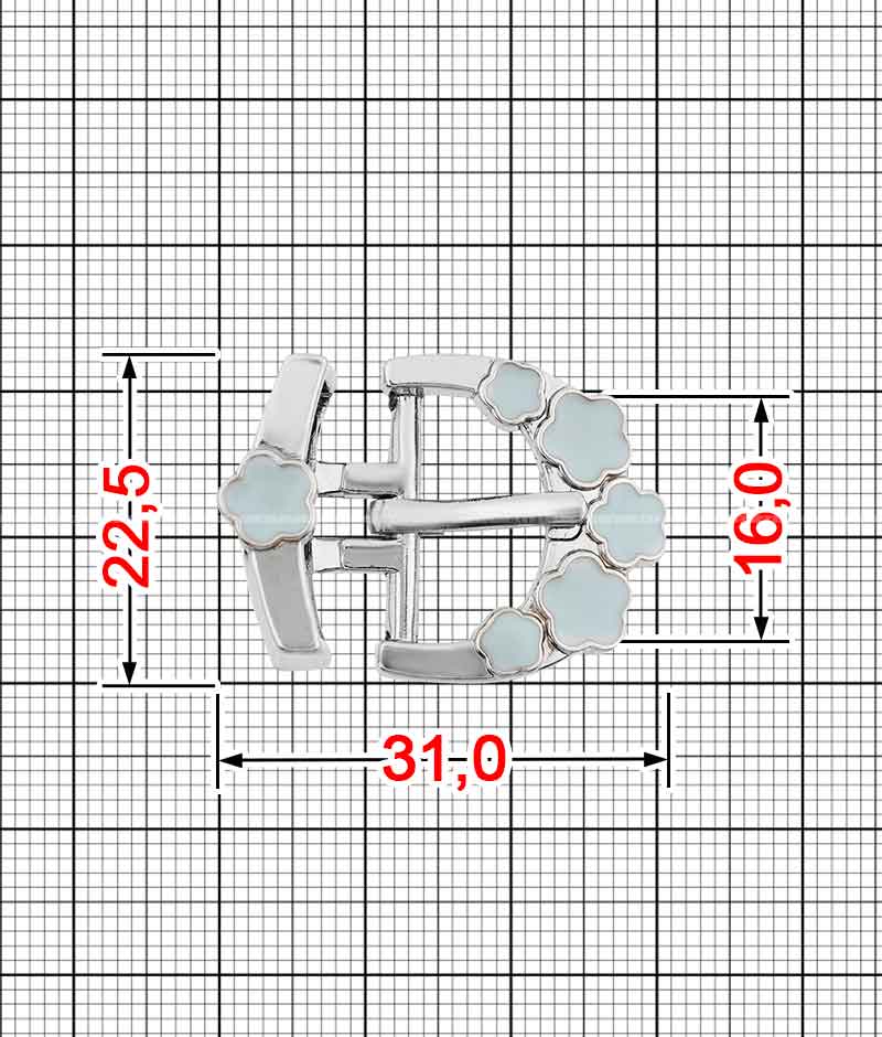 Пряжка з квіточками K.FM-0061-16 (22059)