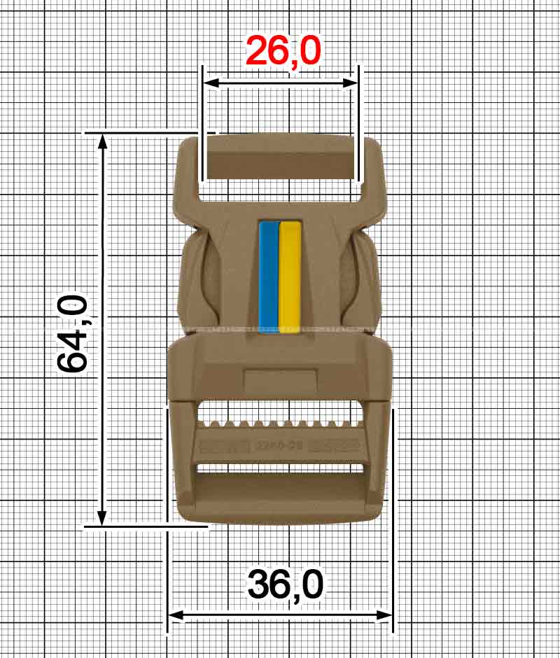 Фастекс АРТ 25 мм із вставкою A.FP-2230-V+A.FV-1196+A.FP-2250-N